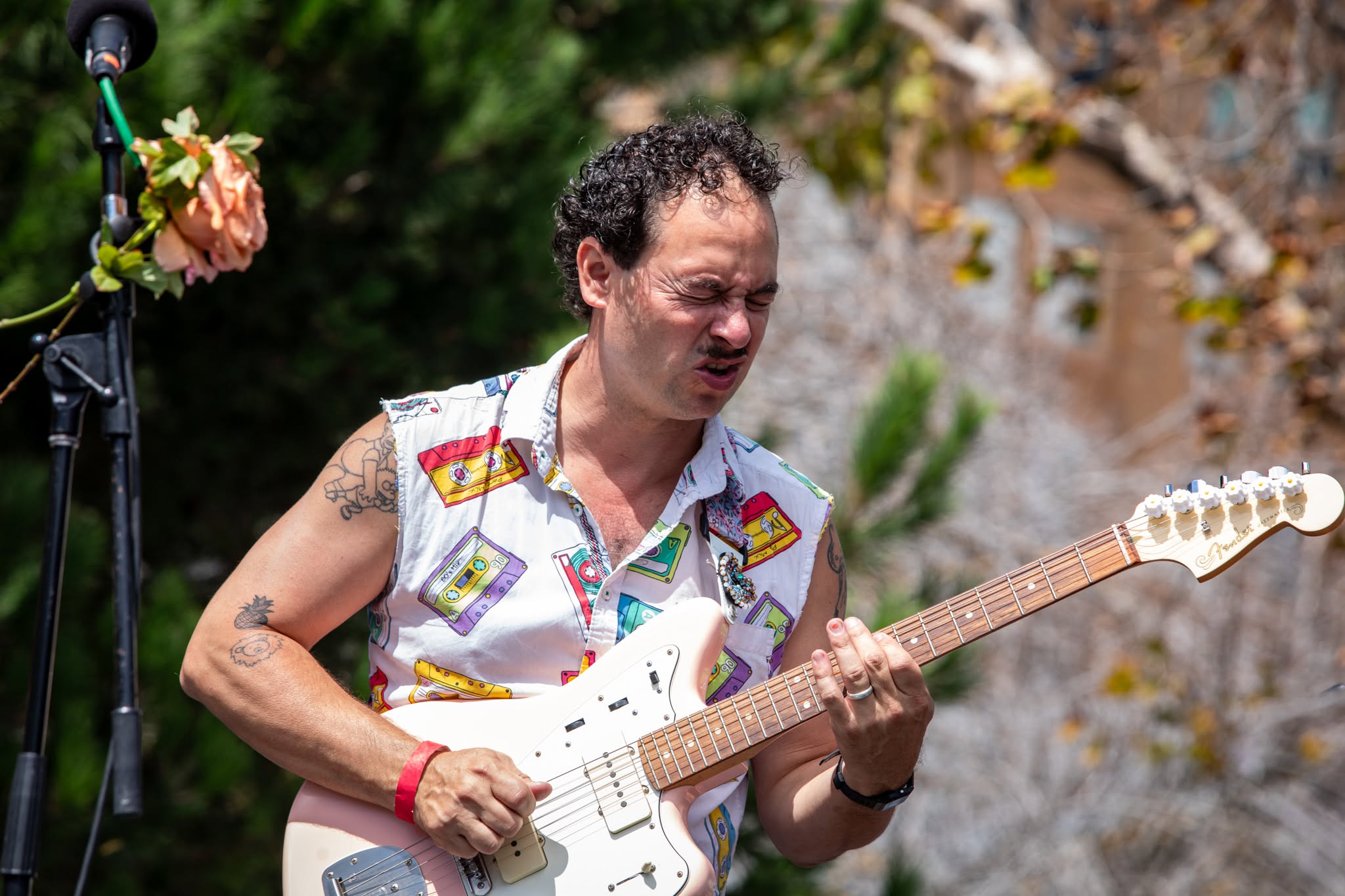Camilo Landau deep in a guitar solo at Yerba Buena Gardens Festival